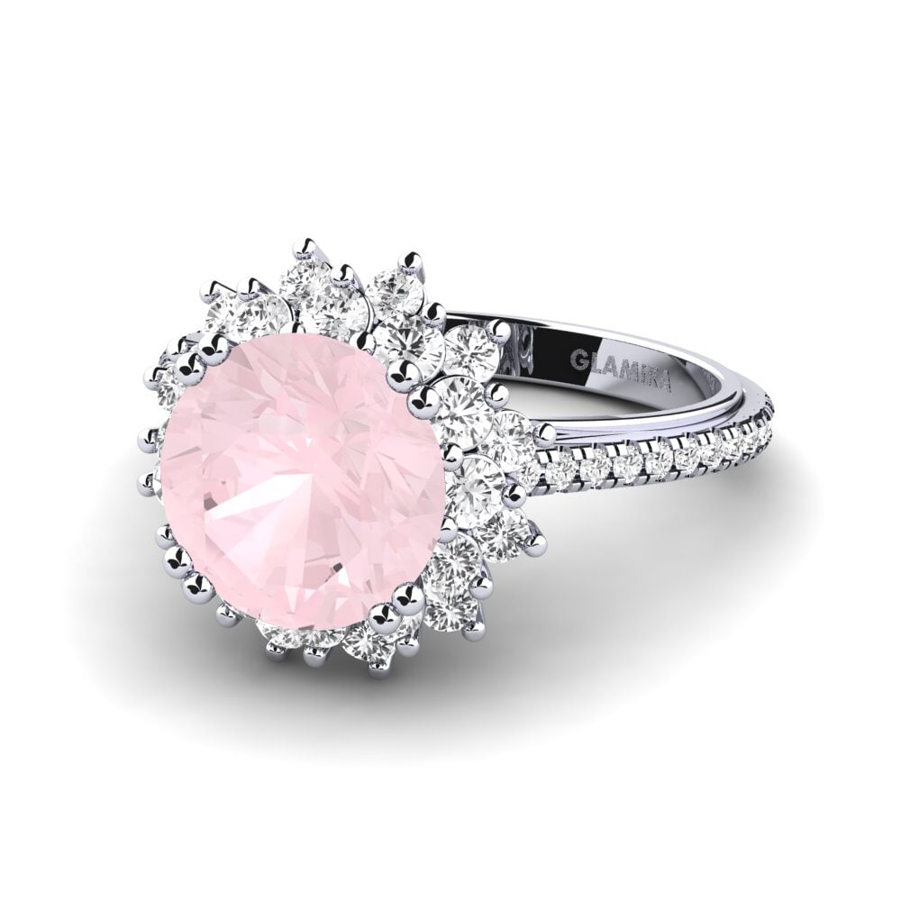 Rose Quartz Engagement Ring Daffney 3.0 crt