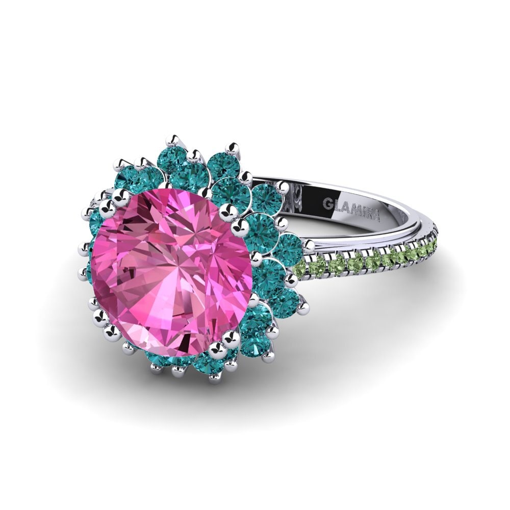 Pink Topaz Engagement Ring Daffney 3.0 crt