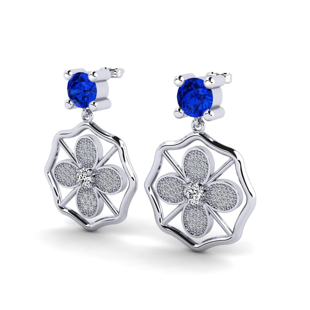 Sapphire (Lab Created) Women's Earring Daine