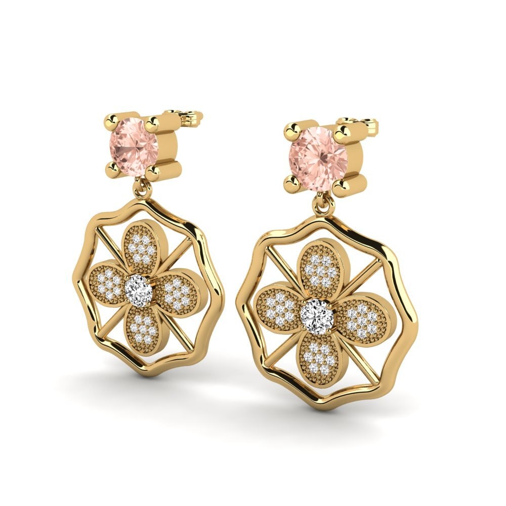 14k Oro Amarillo Morganita Pendiente de mujer Daine