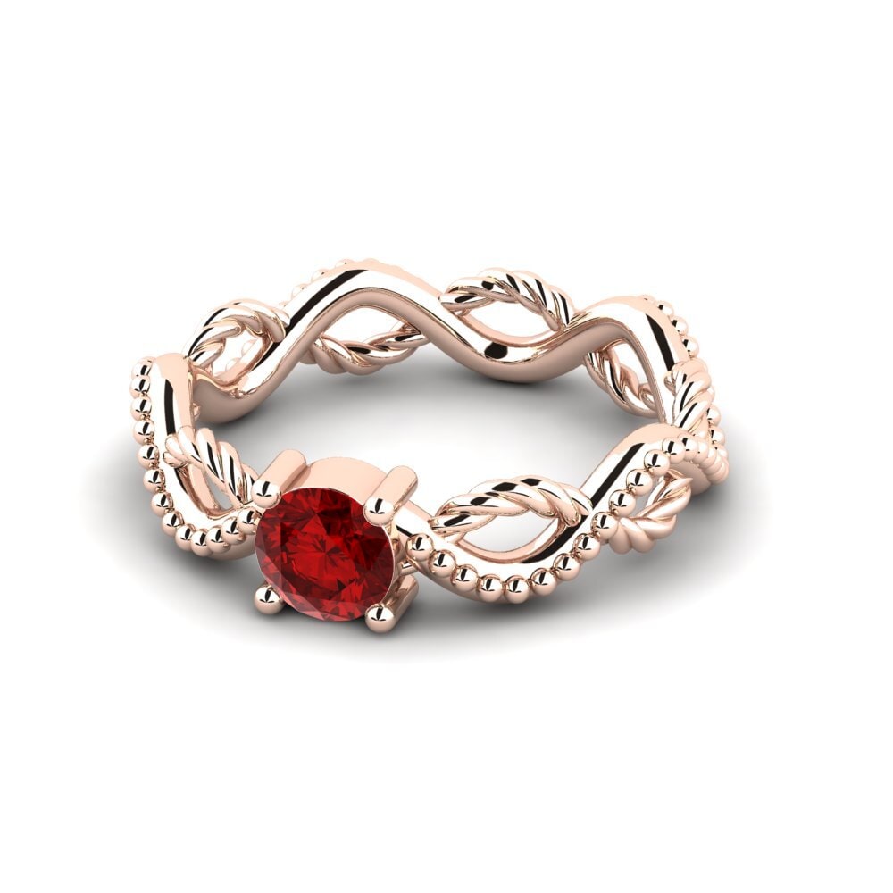 18ct Rose Gold Ruby (Lab Created) Women's Ring Daister