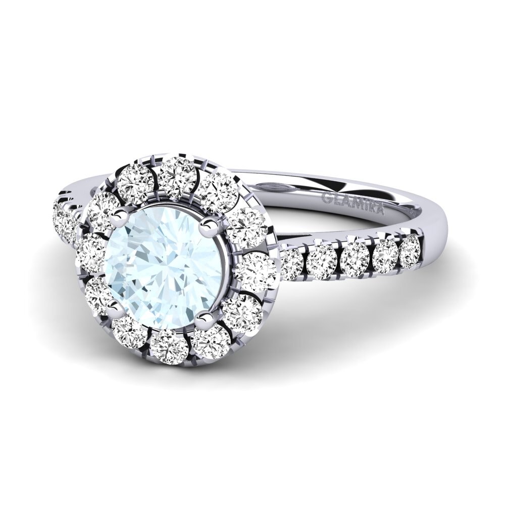 Aguamarina Anillo de compromiso Daisy