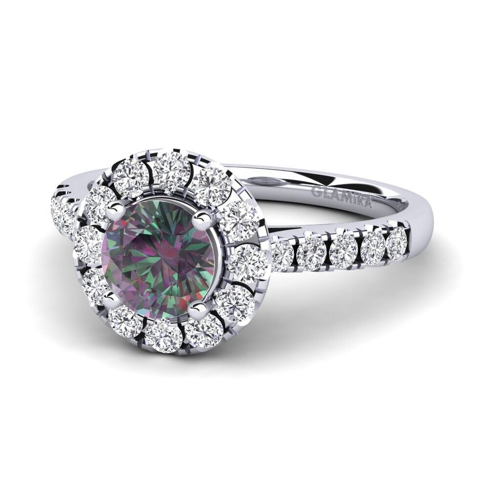 Mystic Topaz Engagement Ring Daisy