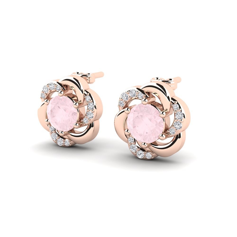 Quartz Rose Boucle d'oreille femme Dajana