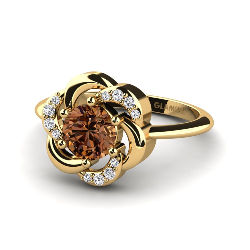Diamante café Anillo Dajana