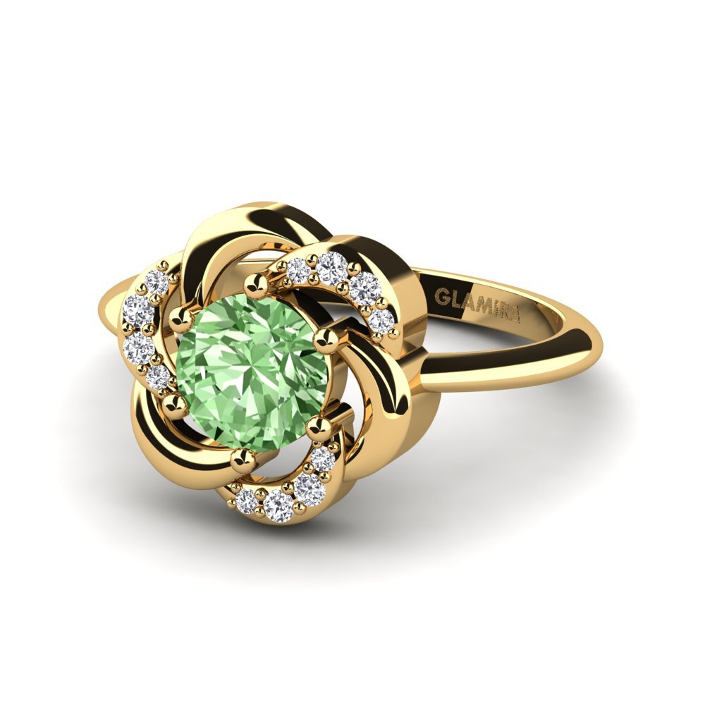 Diamante Verde Anillo Dajana