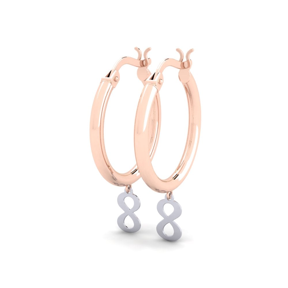 14k Oro Rosa & Blanco Pendientes Dakaria