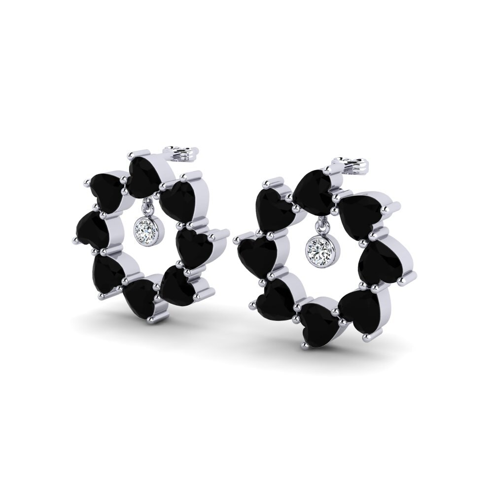 Saphir noir Boucle d'oreille femme Dakila