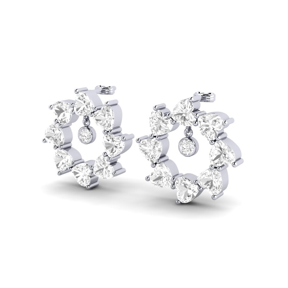 Đá Sapphire Trắng Bông tai nữ Dakila