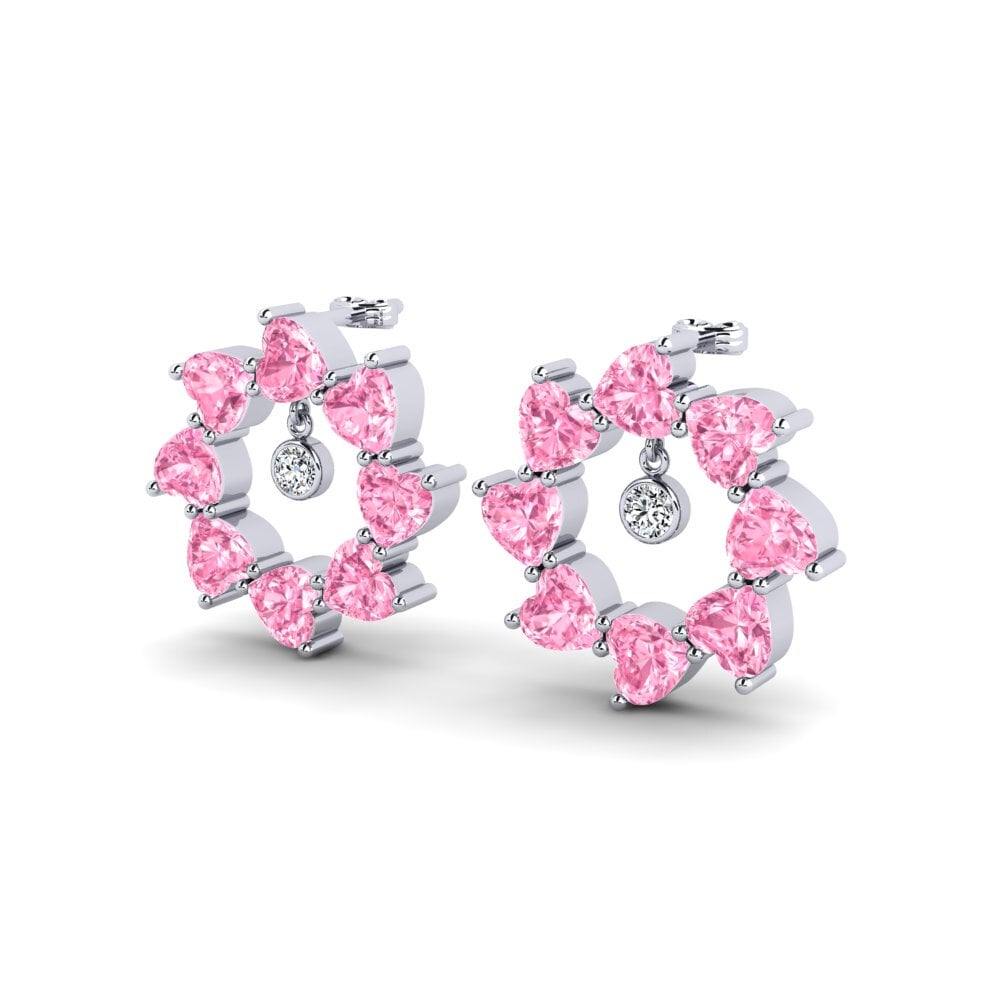 Đá Sapphire Hồng Bông tai nữ Dakila