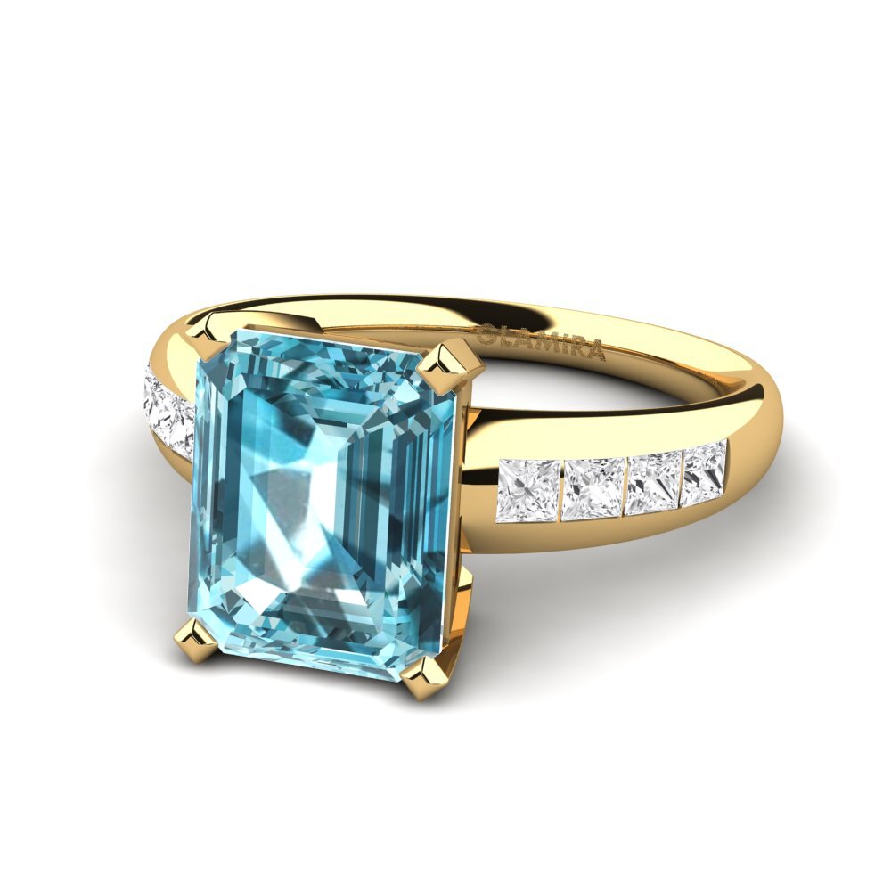 Blue Zircon Engagement Ring Dalinda