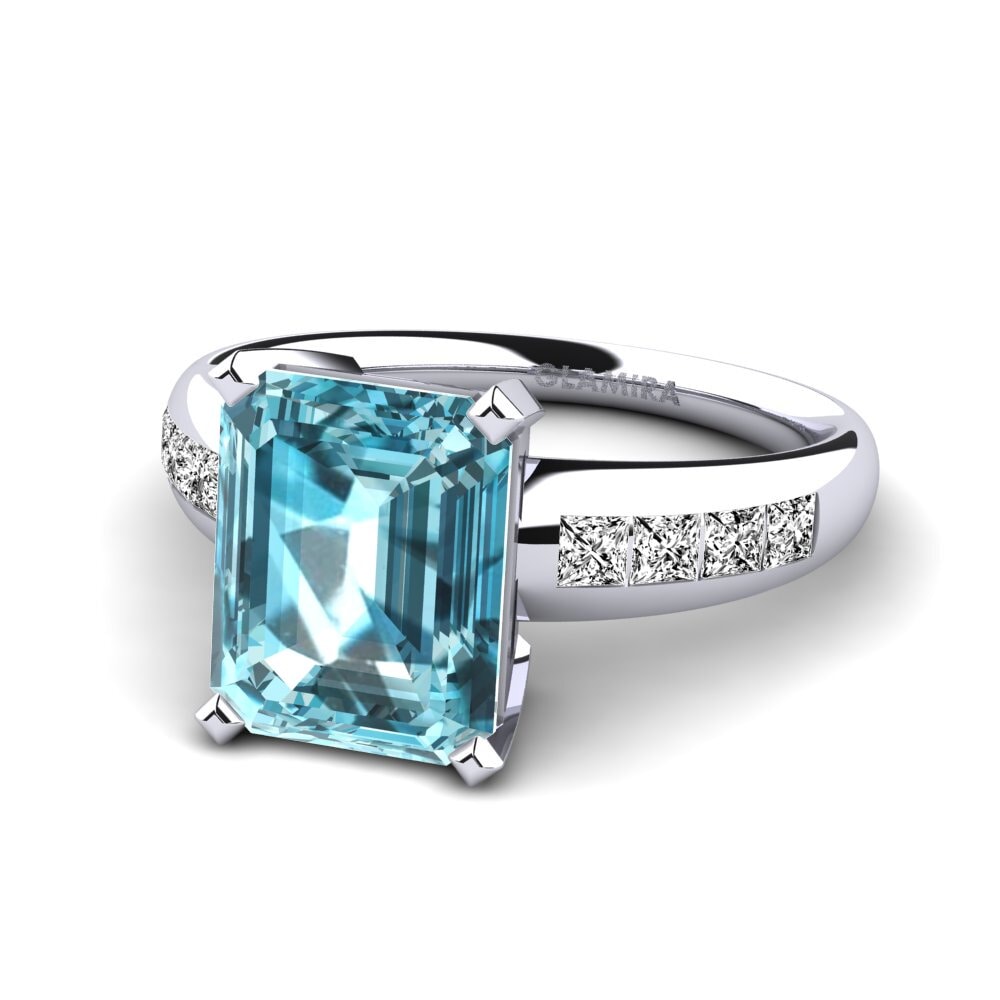 Blue Zircon Engagement Ring Dalinda
