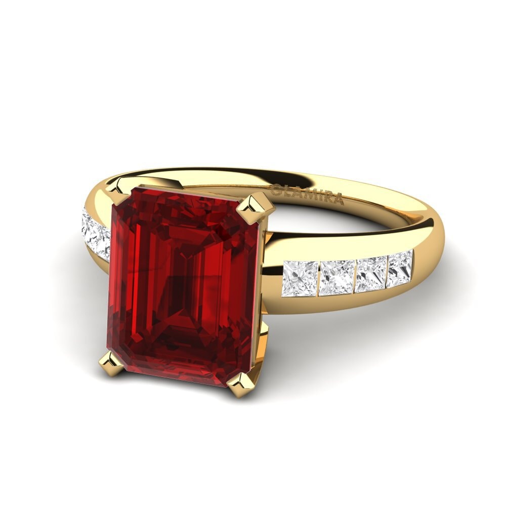 18k Oro Amarillo Anillo de compromiso Dalinda