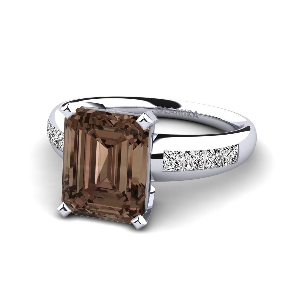 Smoky Quartz Engagement Ring Dalinda