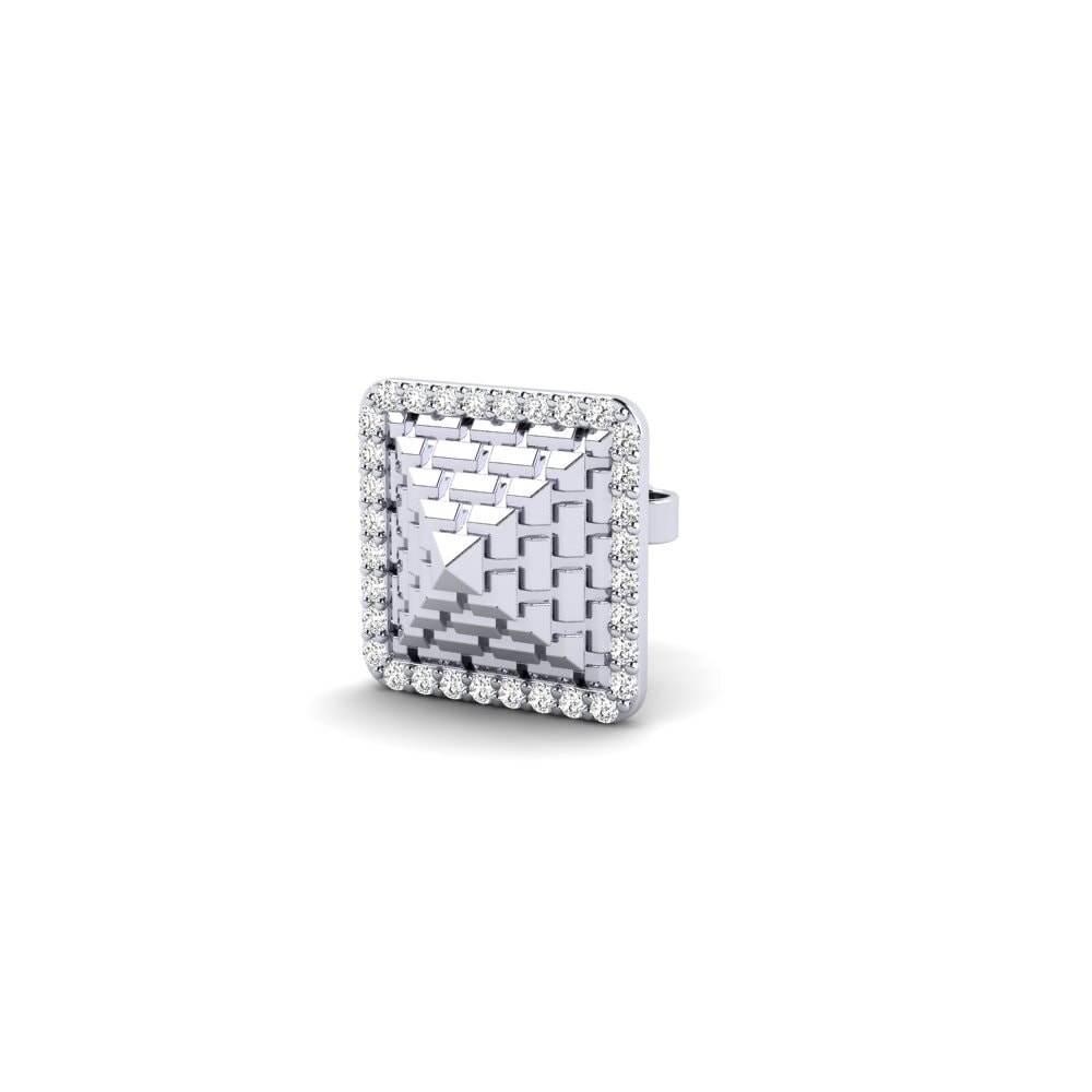 9ct White Gold Moissanite Men's Earring Dallas