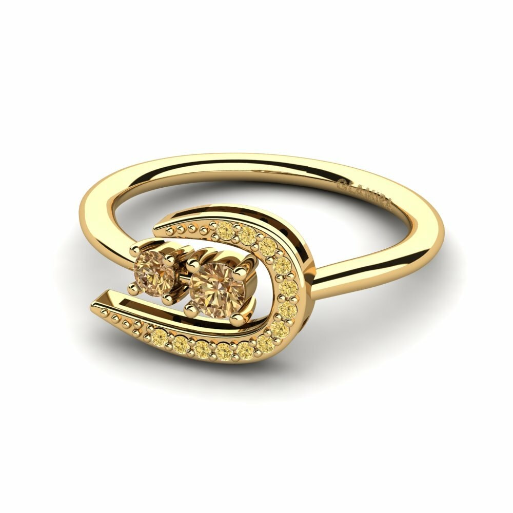 Diamante café Anillo Damacia