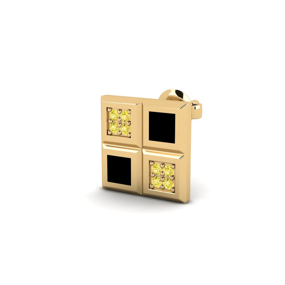 Zafiro amarillo Pendiente para hombre Dambre