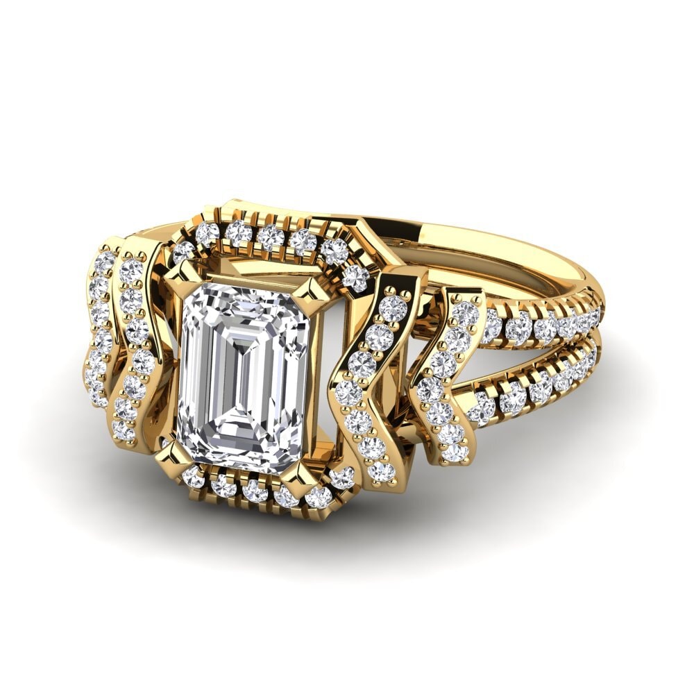 14k Oro Amarillo Anillo de compromiso Damien