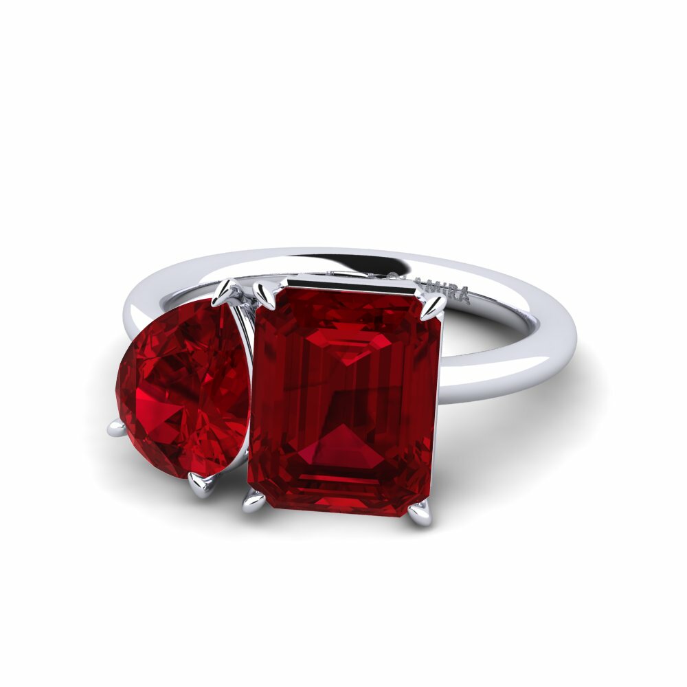 Zircone Rouge Bague de fiançailles Damion