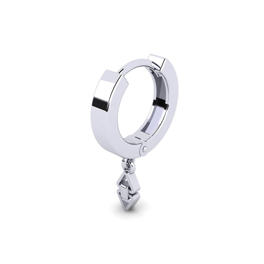 9ct White Gold Men's Earring Danchi