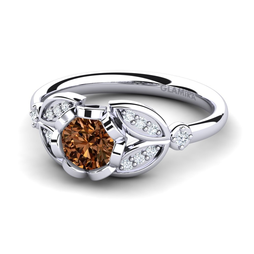 950 Platinum Brown Diamond Ring Danika