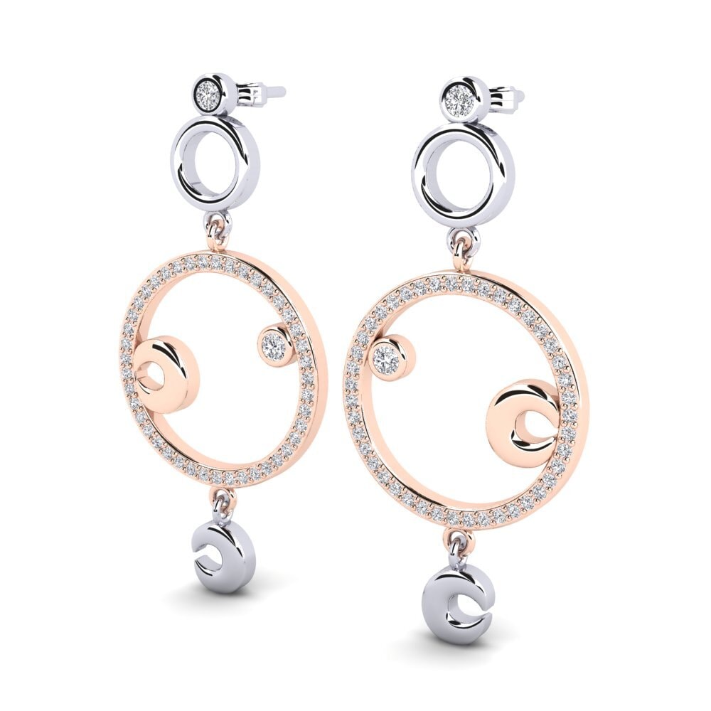 9k Oro Rosa & Blanco Pendiente de mujer Danique