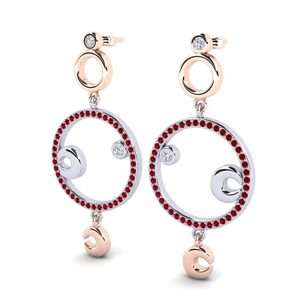 Đá Zirconia Đỏ Bông tai nữ Danique