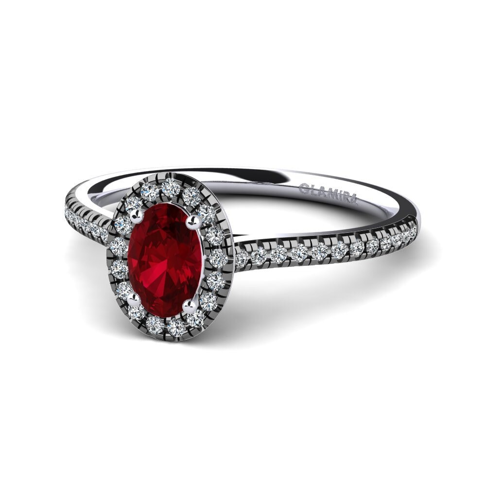 Circonita Roja Anillo de compromiso Dannielle 0.36 crt