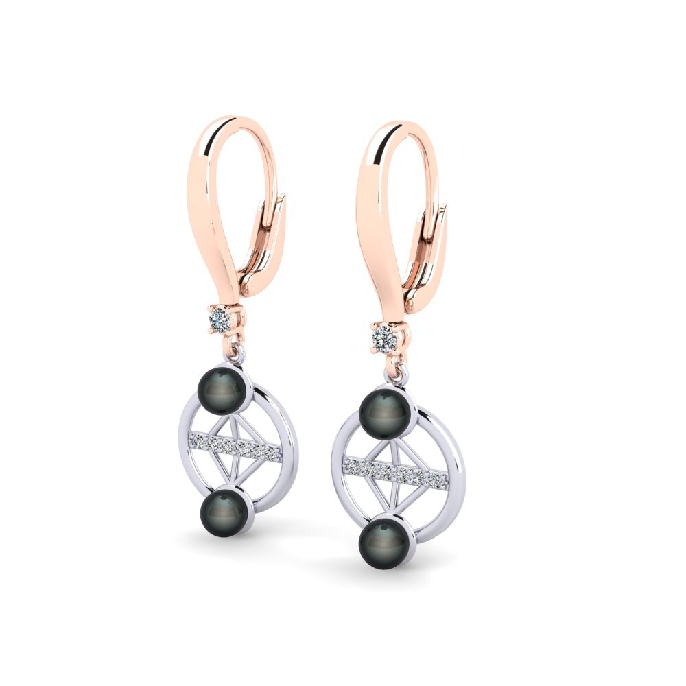 14ct Rose / White Gold Women's Earring Danrilobas
