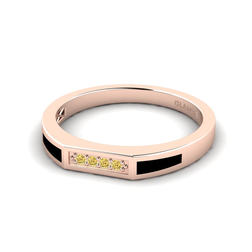 Diamante Amarillo Anillo Danseuse