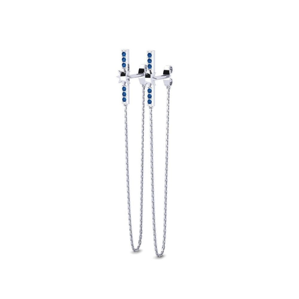 Donker Blauwe Zirkoon Dames Oorbellen Darcia