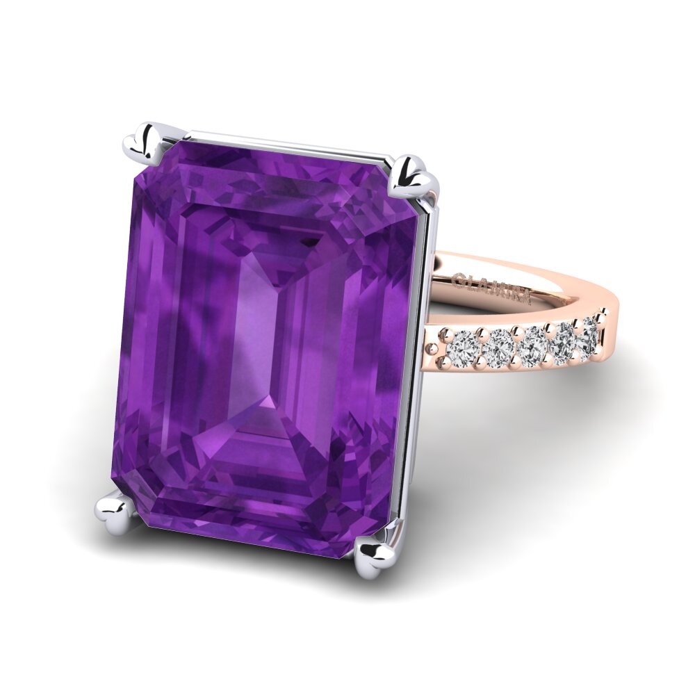 14k Rose & White Gold Amethyst Ring Darcie