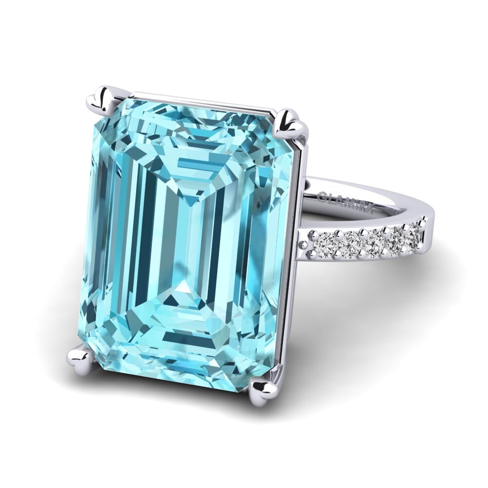 White Silver Ring Darcie