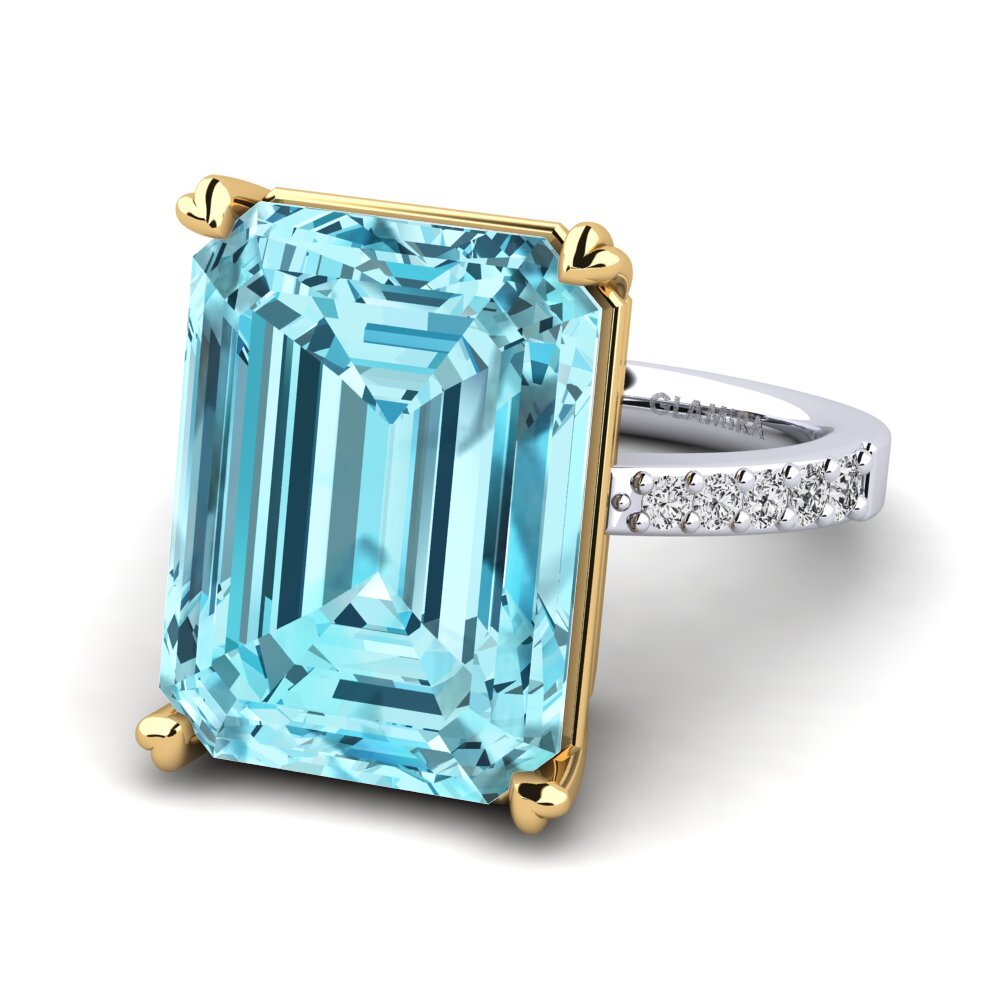 14k Oro Blanco / Amarillo Anillo Darcie