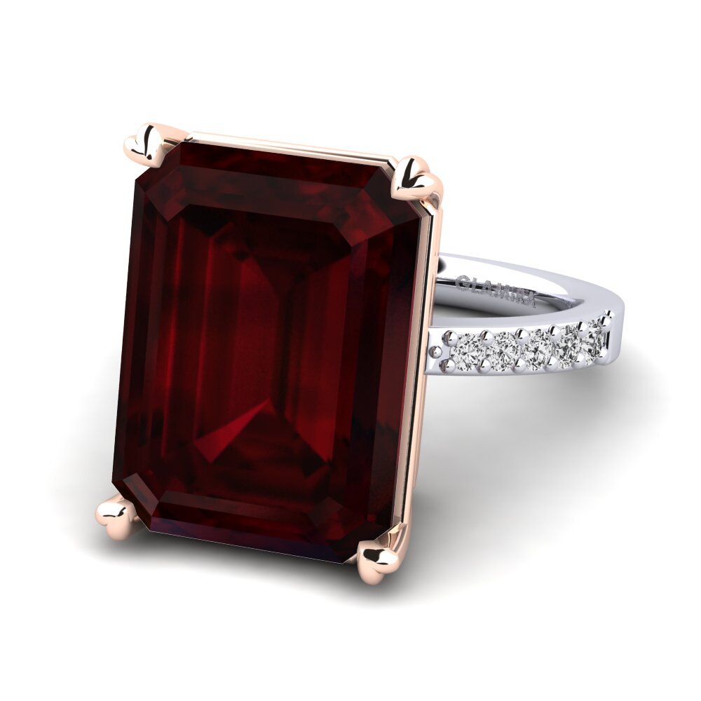 14k White & Rose Gold Garnet Ring Darcie