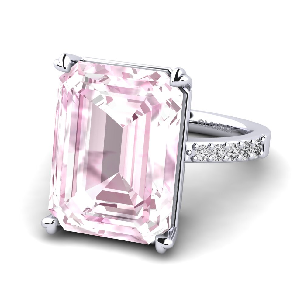 White Silver Kunzite Ring Darcie