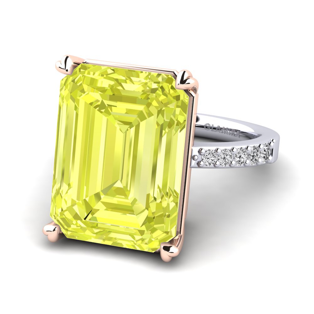 18k Oro Blanco & Rosa Anillo Darcie