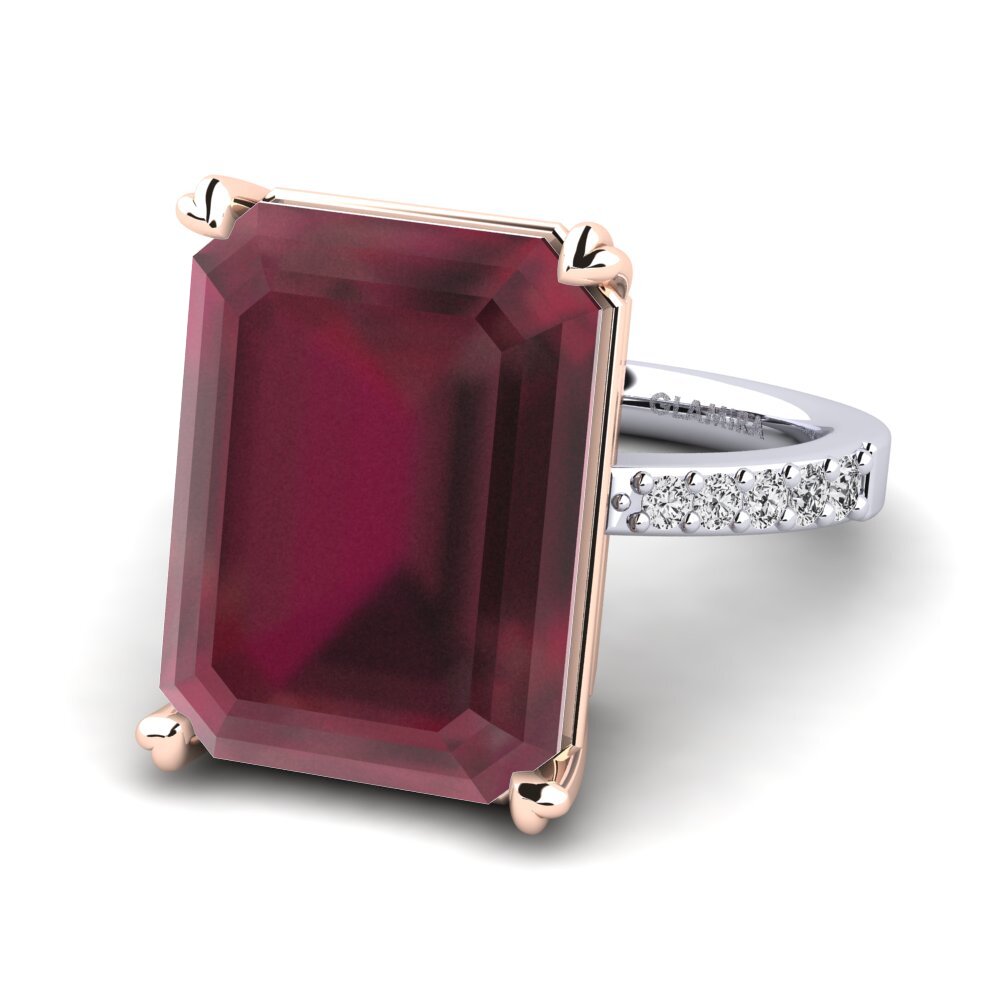 14k White & Rose Gold Ruby Ring Darcie