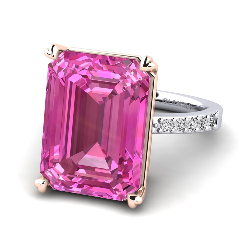 14k White & Rose Gold Pink Topaz Ring Darcie