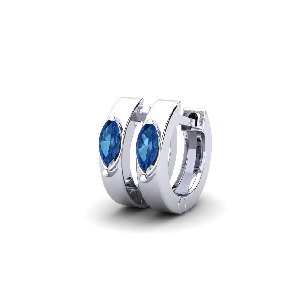 Marquesa Circonita Azul Oscuro Pendiente de mujer Darejani