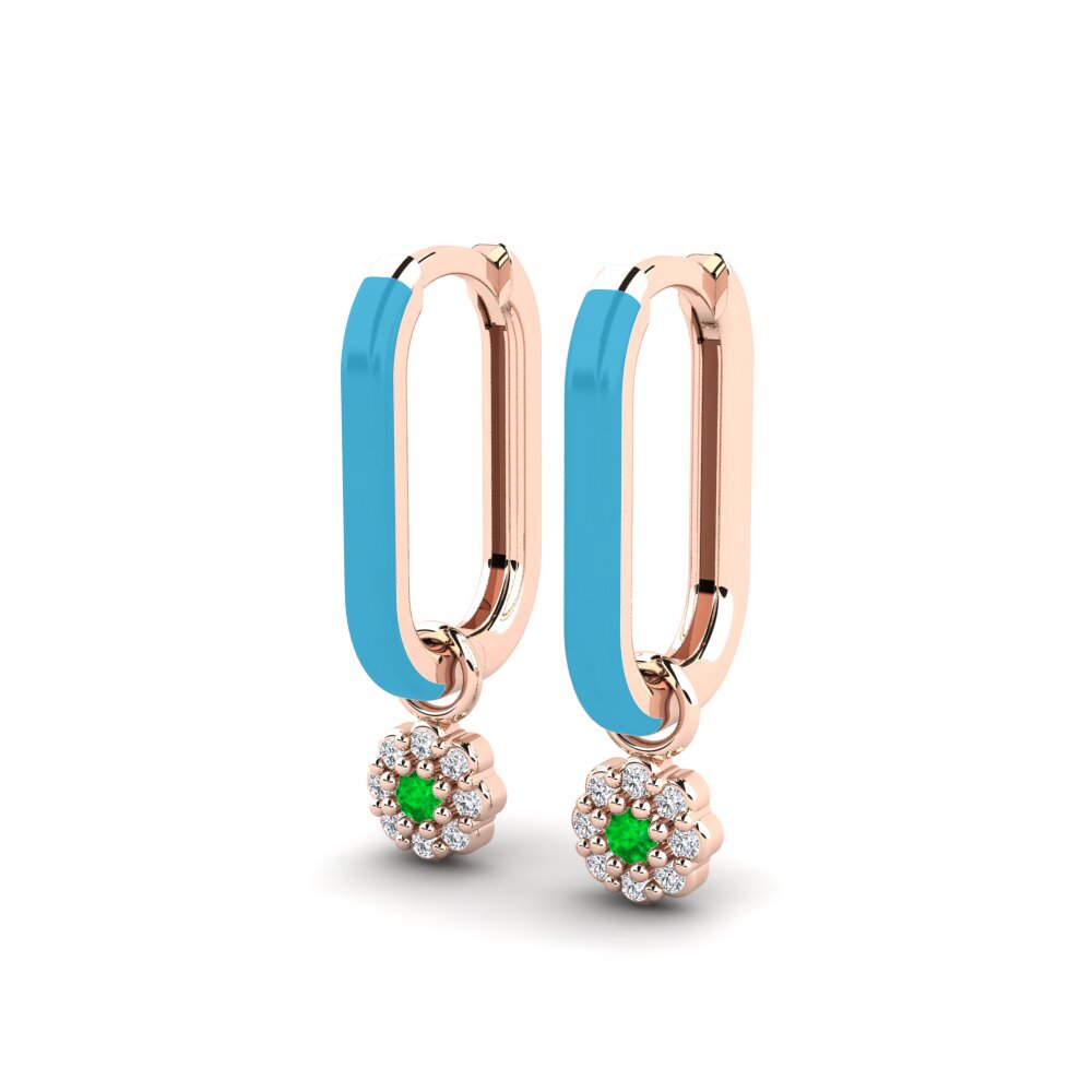 14k Oro Rosa Pendiente de mujer Darien