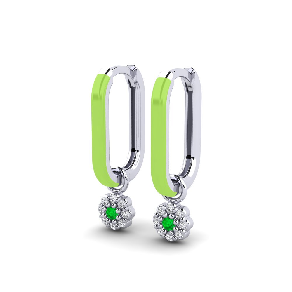 18k Oro Blanco Pendiente de mujer Darien