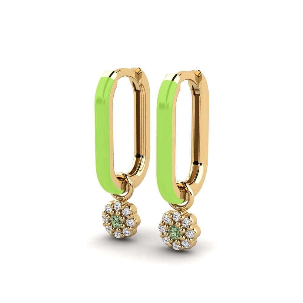 Diamante Verde Brincos Feminino Darien