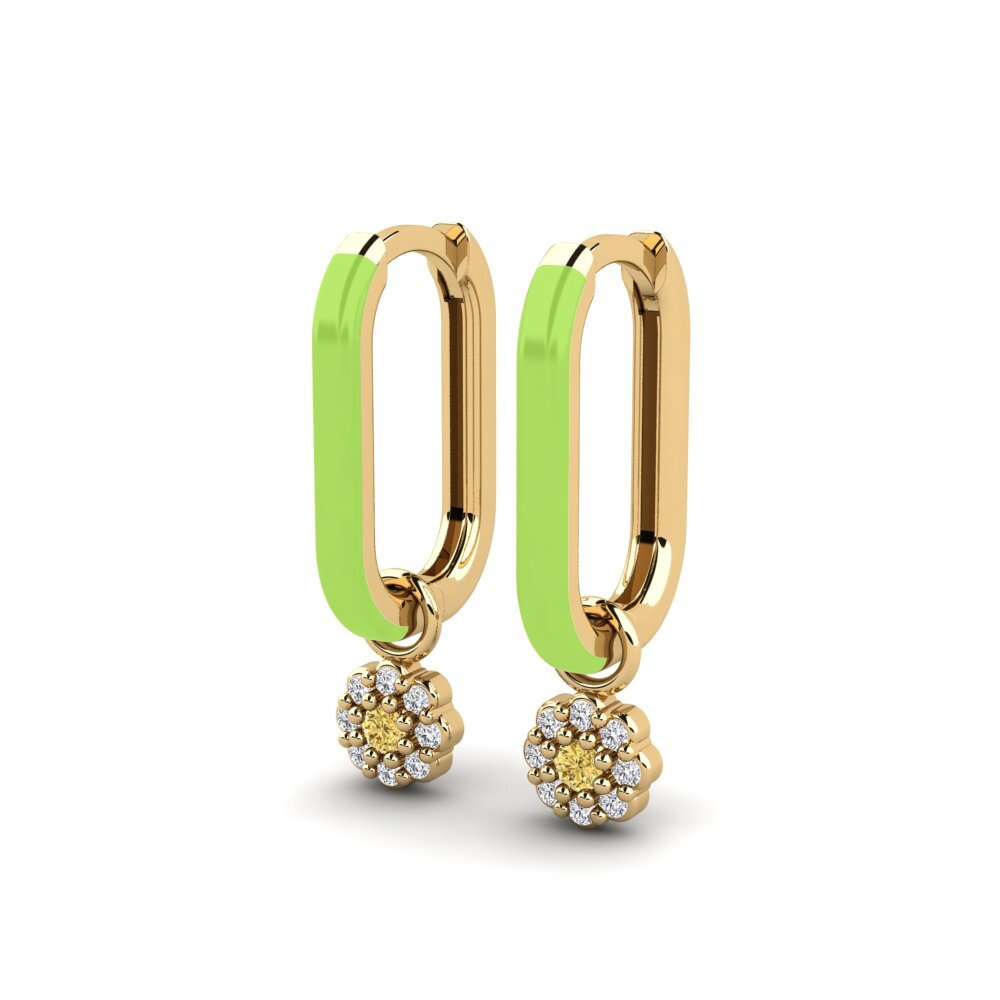 Diamant Jaune Boucle d'oreille femme Darien