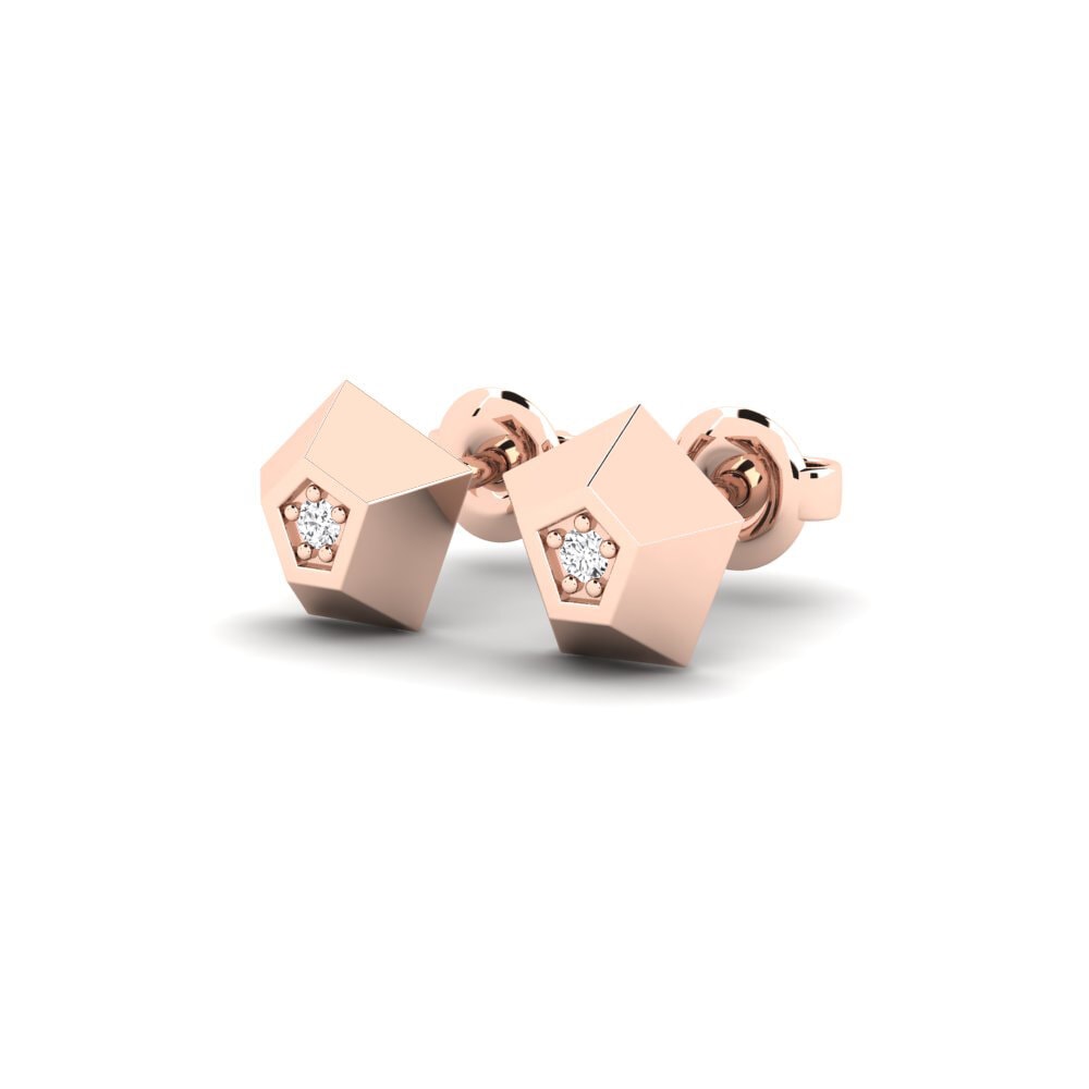 14k Oro Rosa Pendiente de mujer Darknebulvg