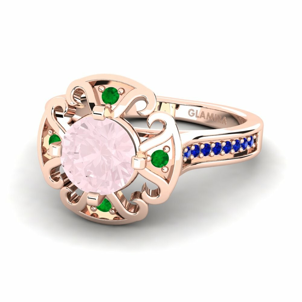 Cuarzo rosa Anillo de compromiso Darlia