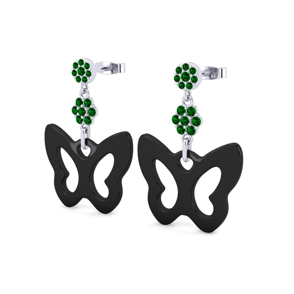 White Silver Green Zirconia Women's Earring Darosa