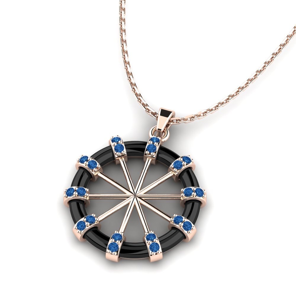 Circonita Azul Oscuro Colgante de Mujer Darrly