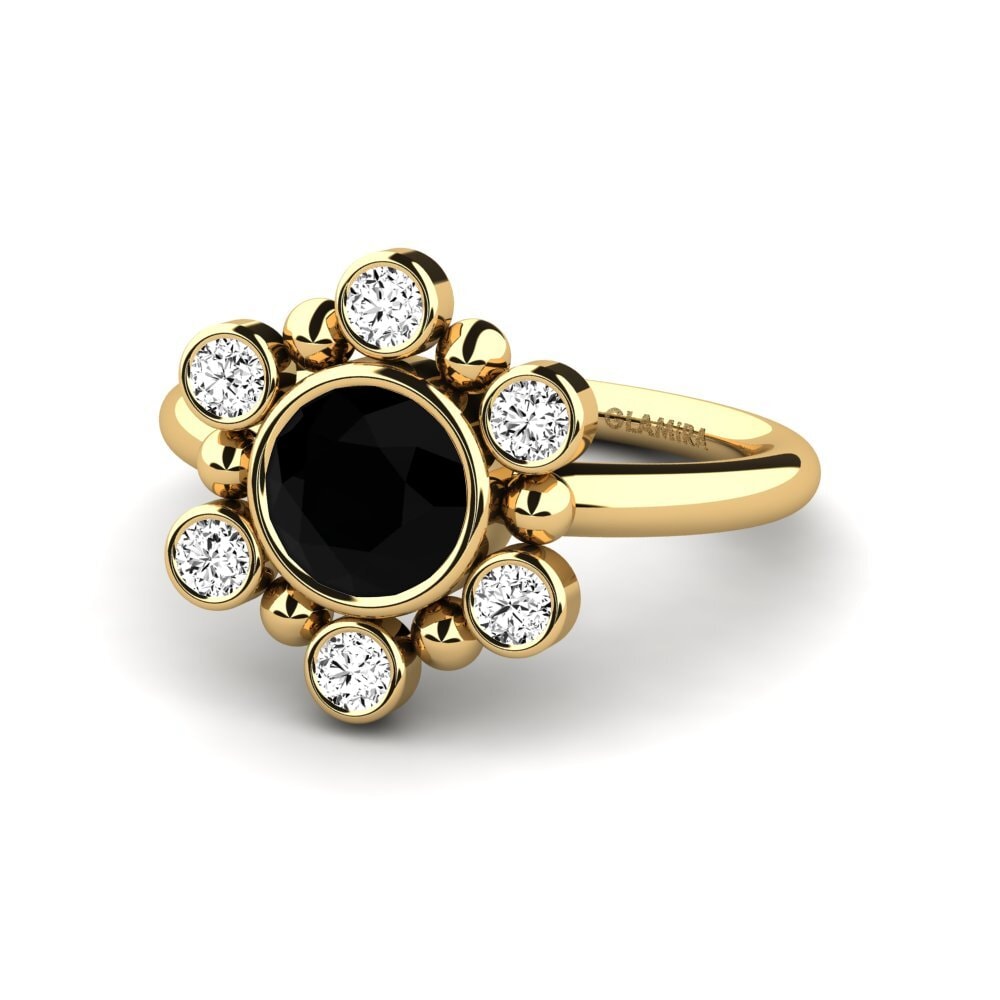 Ónix Negro Anillo de compromiso Dartver