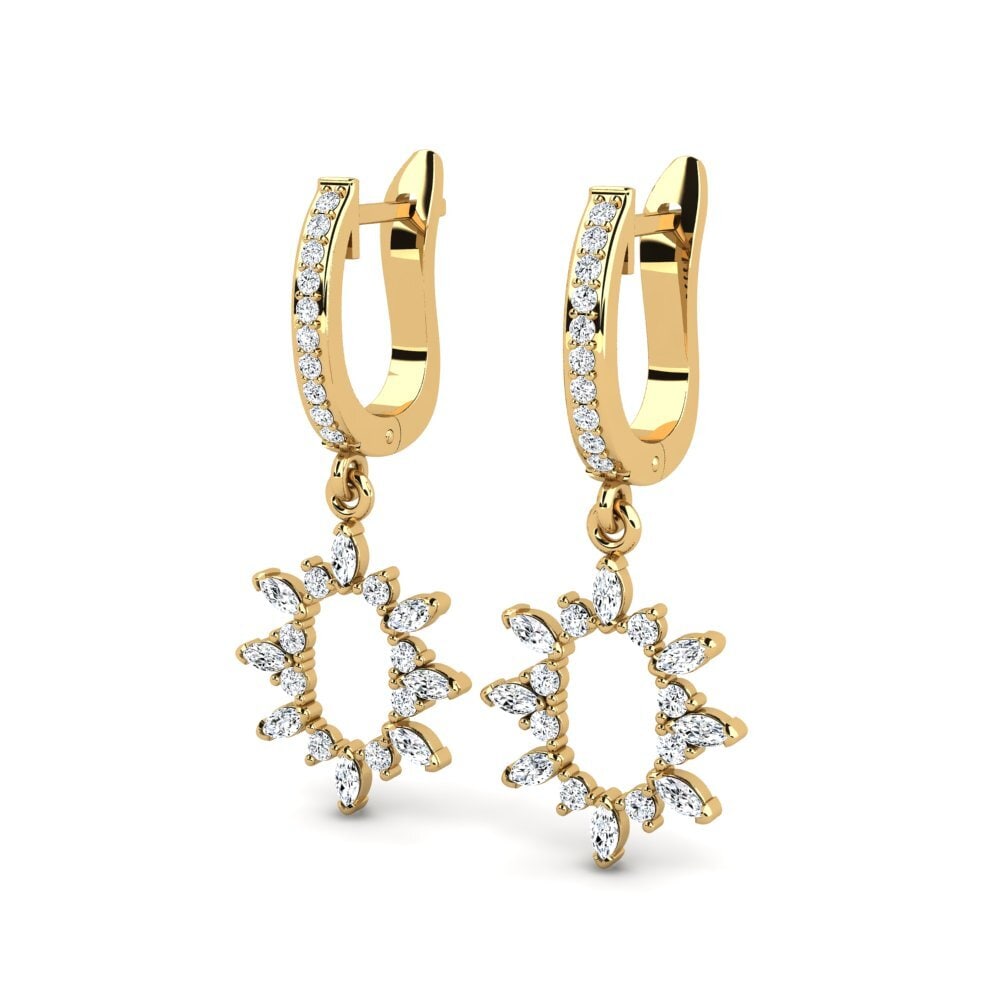 14k Oro Amarillo Mezclado Pendiente de mujer Dawn